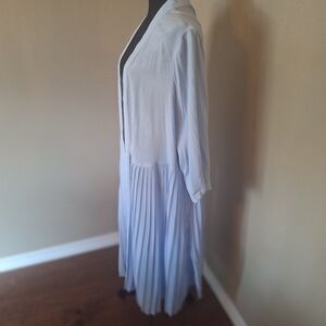 Powder Blue Bohemian Daydream Long Sheer Pleated Cardigan Kimono 18/20
